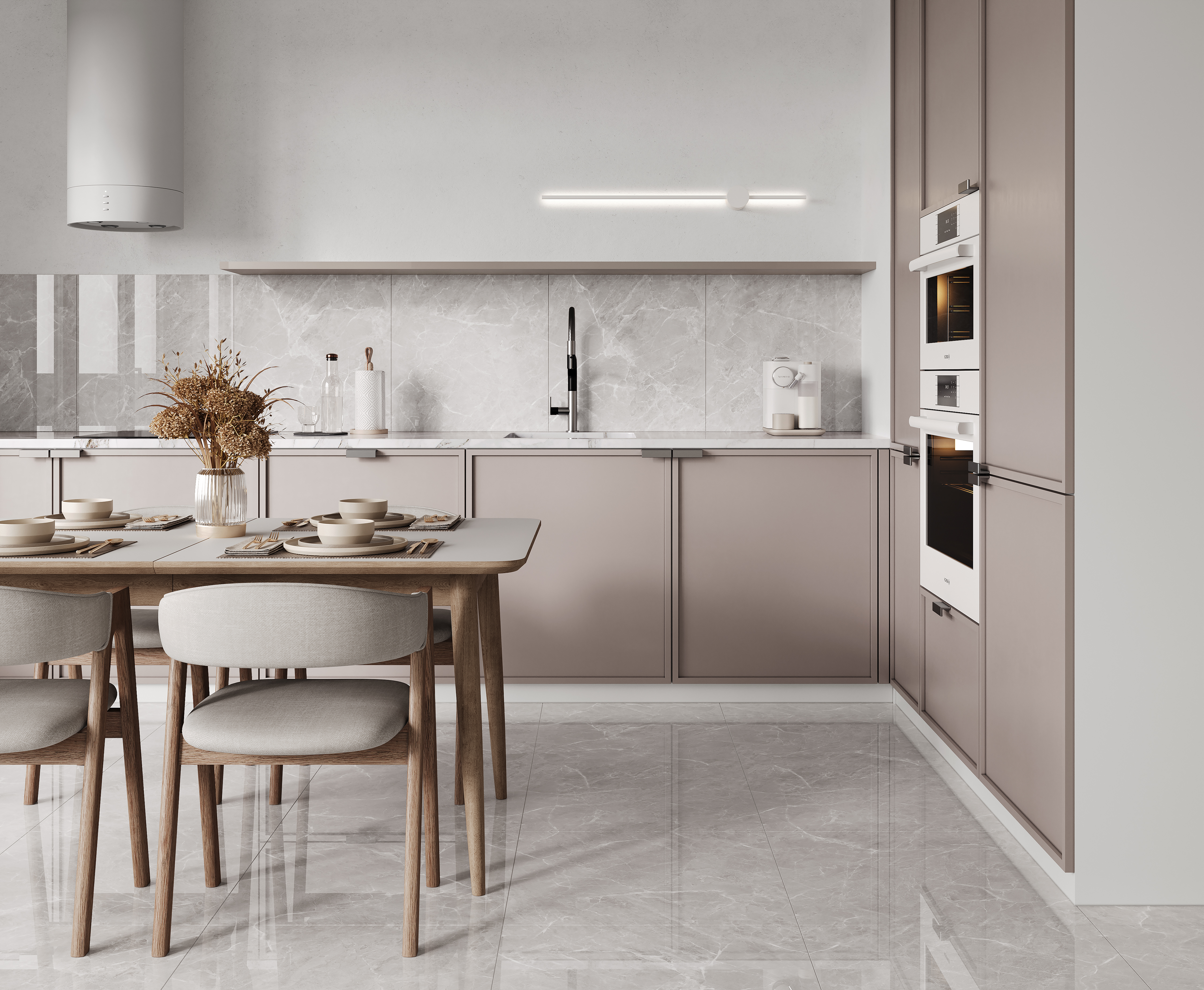 Фото в интерьере для кухни Ceradim Mramor Chic Silver